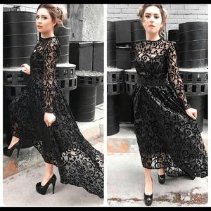 Black Velvet high low dress! NWT